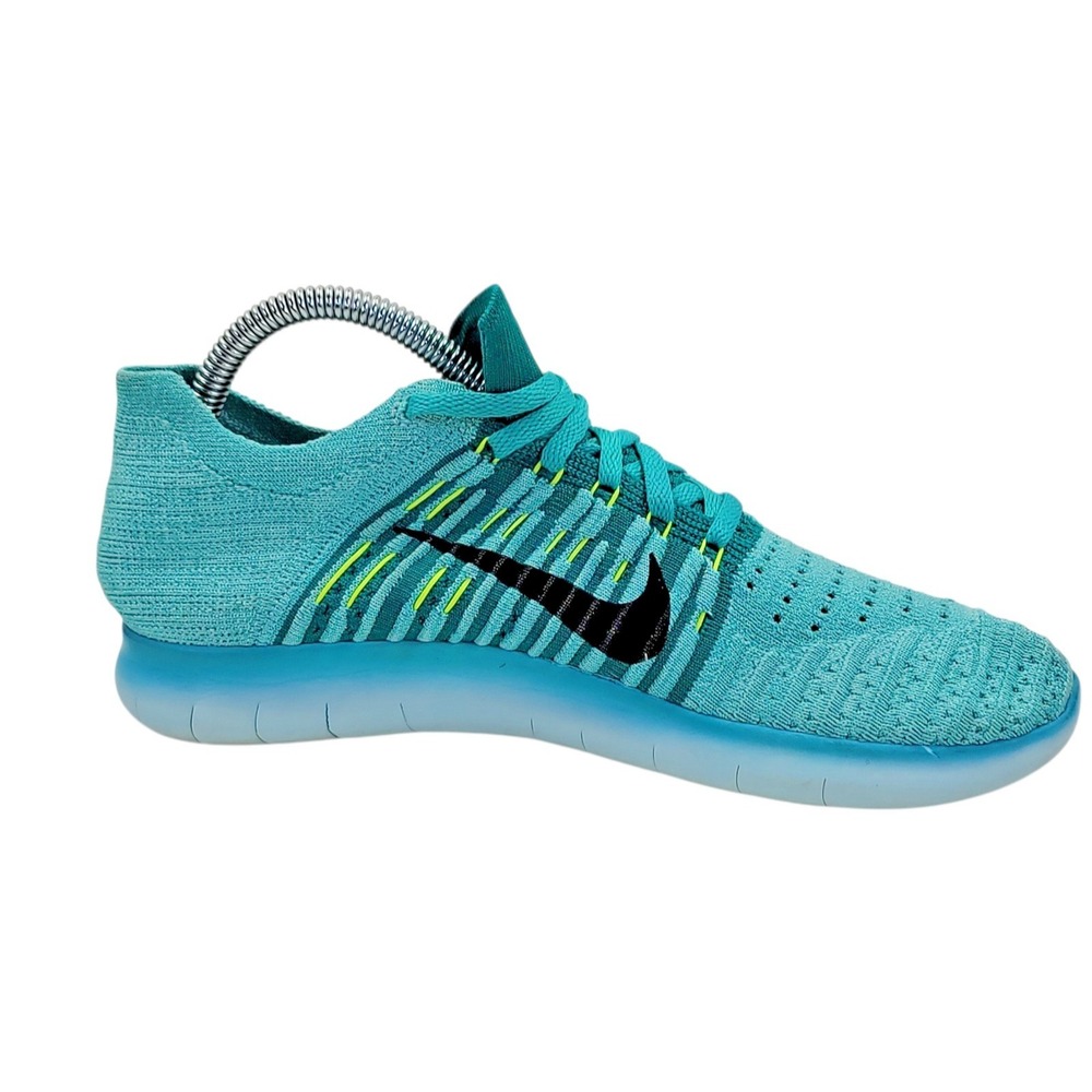 Nike Free RN Flyknit Women's Size 7.5 Running Shoes Hyper Turquoise Lace Up - Picture 5 of 13
